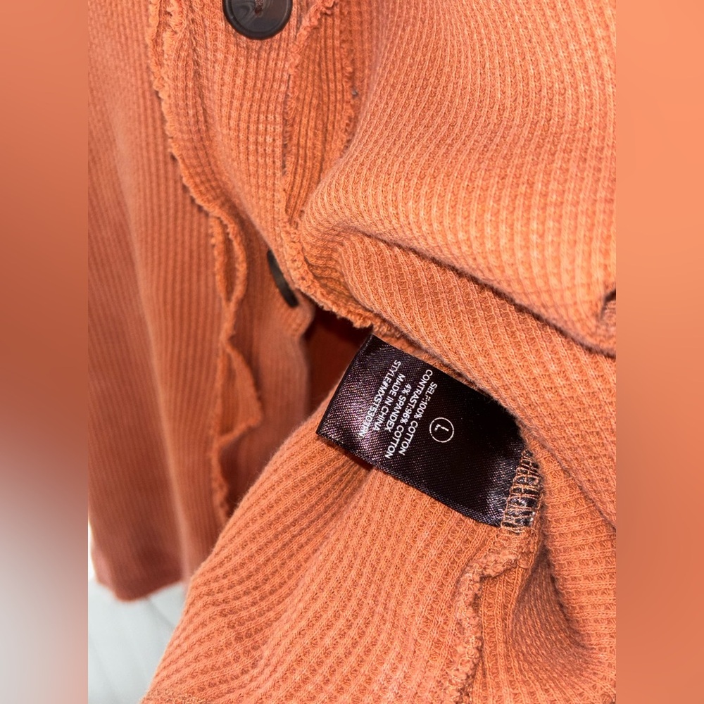 Rust Button-Up Oversized Long Shirt and Pants Set - Picture 11 of 13